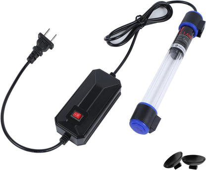 Ayamaxon 9W UVC aquarium light front view showing submersible quartz tube