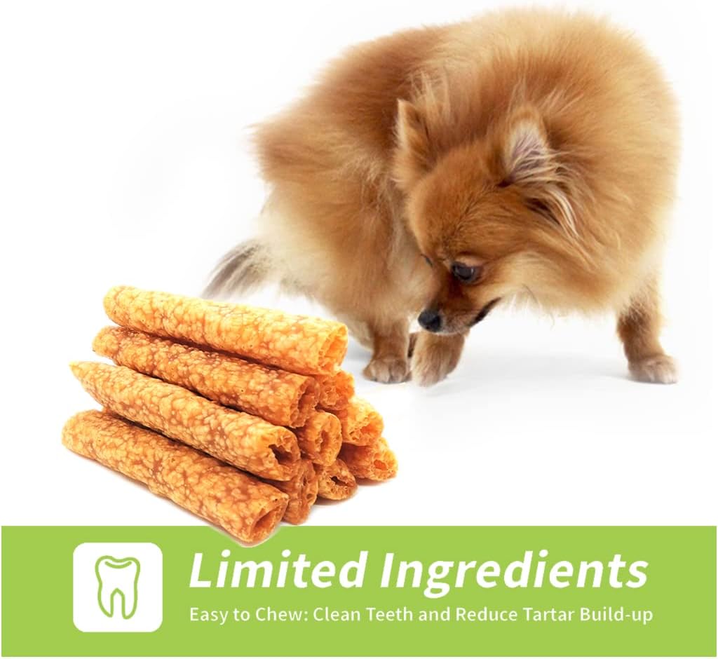 Digestible chicken jerky sticks for dental health