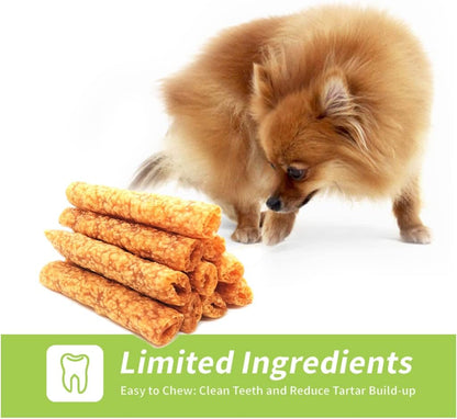 Digestible chicken jerky sticks for dental health