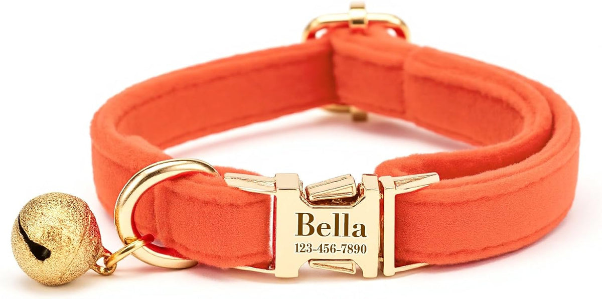 Custom Cat Collar with Bells Personalized Small Cat Collar Engraved Name & Phone Number with Secure Metal Quick-Release Buckle Adjustable (Magenta) - Image 10
