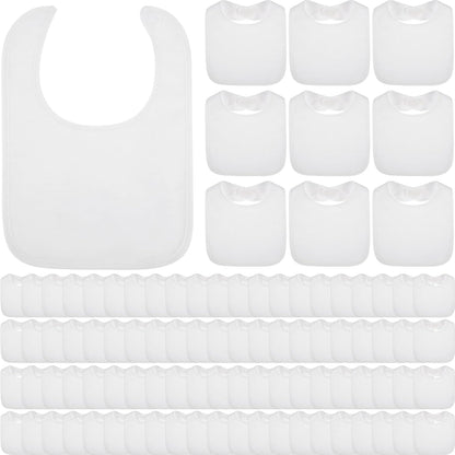 Toulite 30 pieces white baby bibs front view