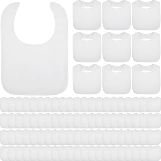 Toulite 30 pieces white baby bibs front view