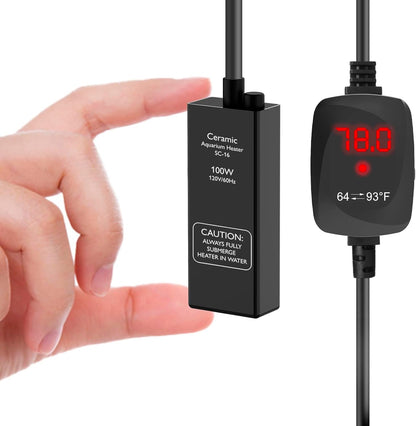 Mini Aquarium Heater 15W Super Small Fish Tank Heater with Digital Display Thermostat, Alumina Ceramic Betta Tank Heater Turtle Heater for 1-3 Gallon Tanks - Image 9