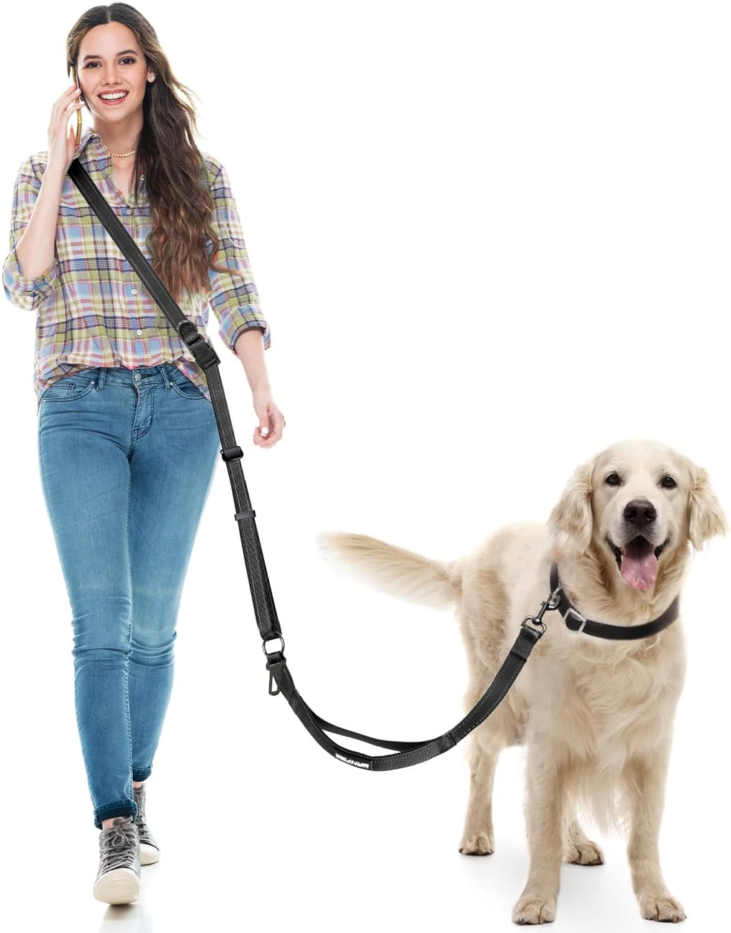 Wanfire hands free dog leash front view