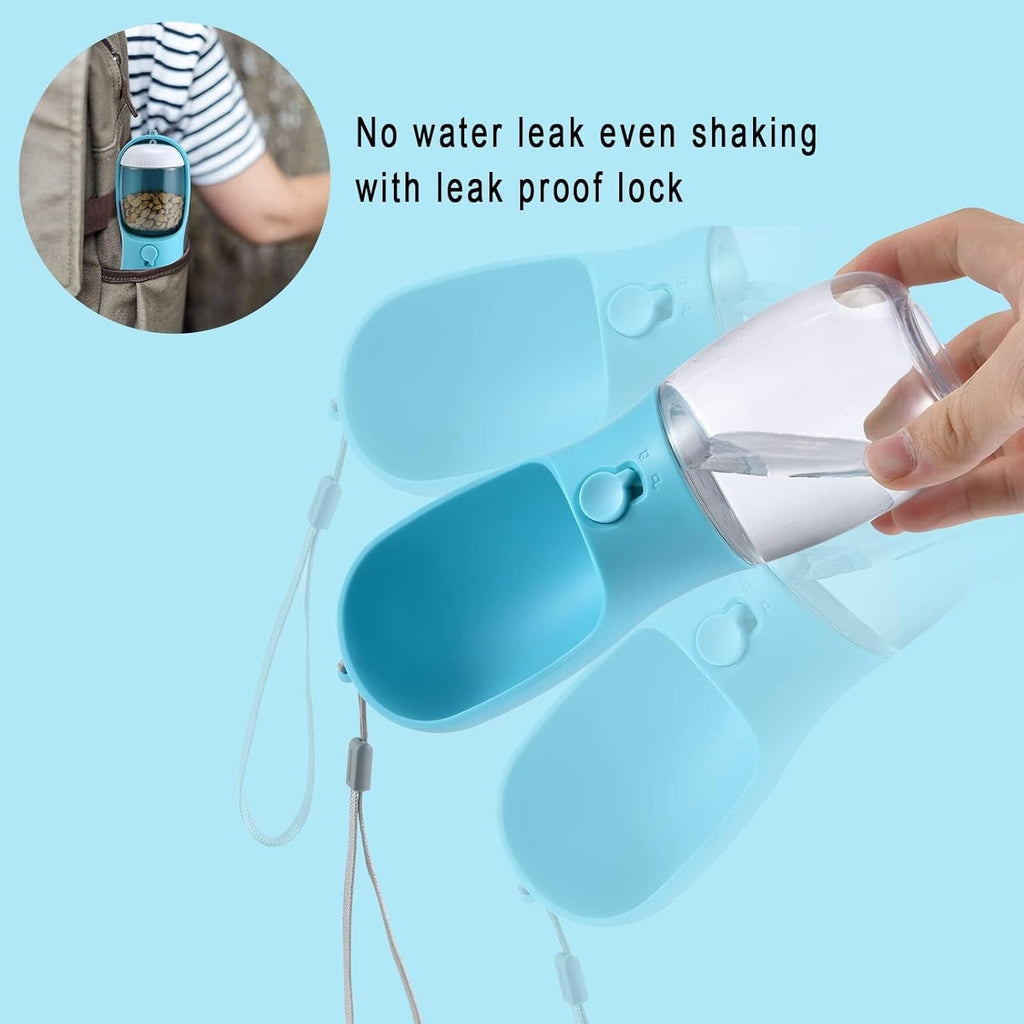 Cibaabo dual chamber pet water and treat dispenser for hiking