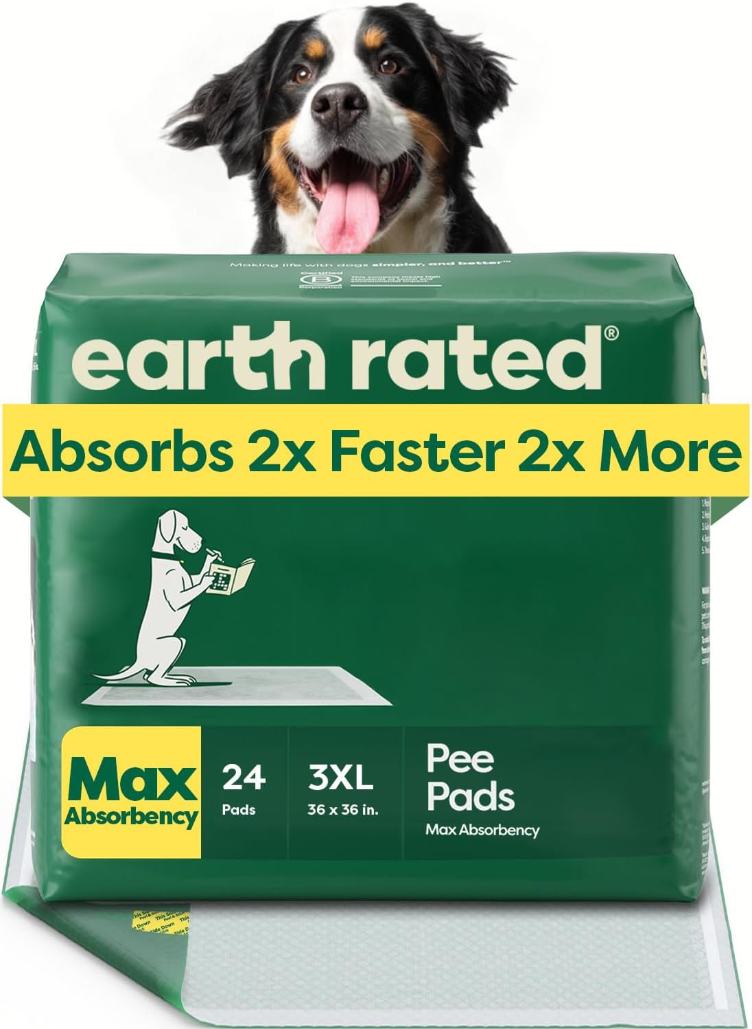 Earth Rated Puppy Pads, Max Absorbency Pee Pads for Dogs, Absorbs 2X Faster & 2X More, Leak Prevention, Potty Training, Fragrance-Free, Unscented, Regular [L], 22" x 23", 40 Count - Image 9