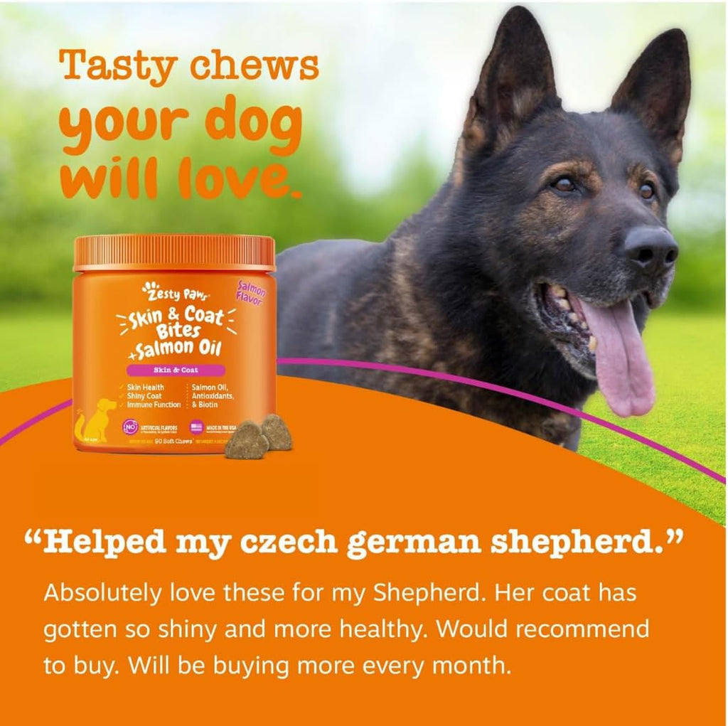 Zesty Paws wild Alaskan salmon oil chews texture close up