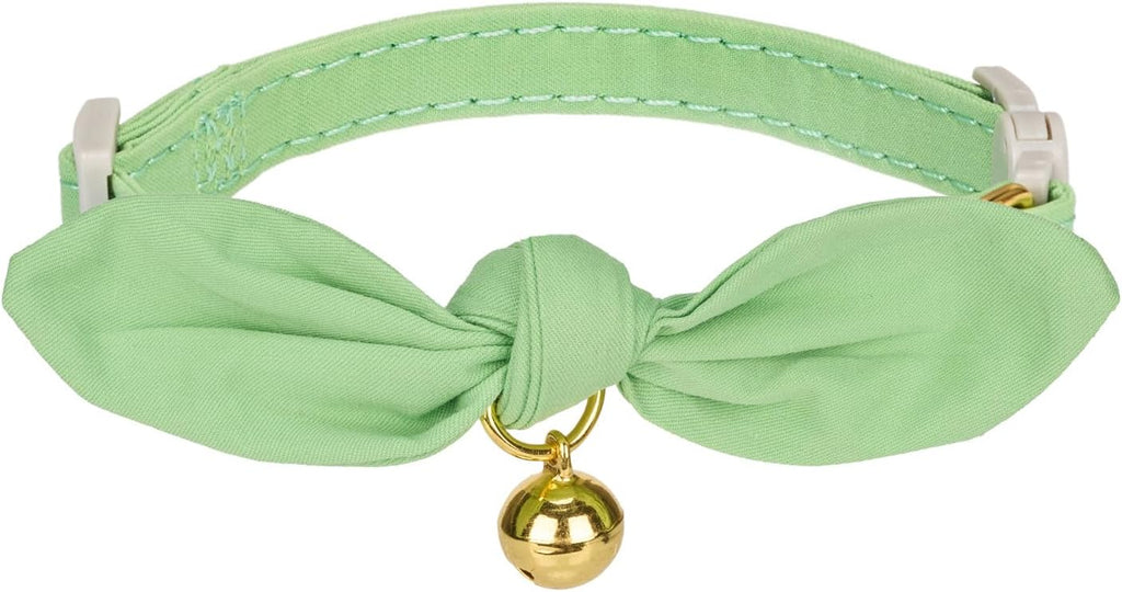 Breakaway Kitten Collar with Bow Tie and Bell Adjustable Cute Soft Corduroy Cat Collars for Small Male Cats(Blue,XS) - Image 14