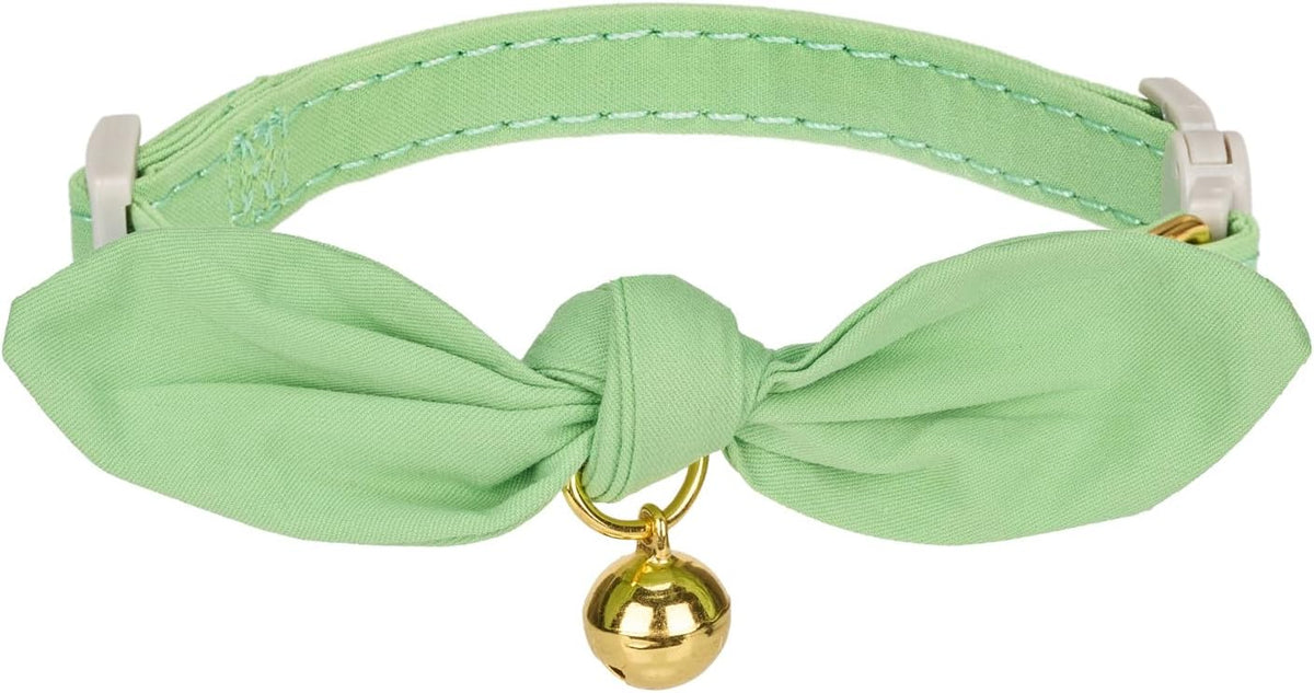 Breakaway Kitten Collar with Bow Tie and Bell Adjustable Cute Soft Corduroy Cat Collars for Small Male Cats(Blue,XS) - Image 14