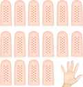 Hingtai gel finger cots front view showing breathable air holes on the silicone covers.