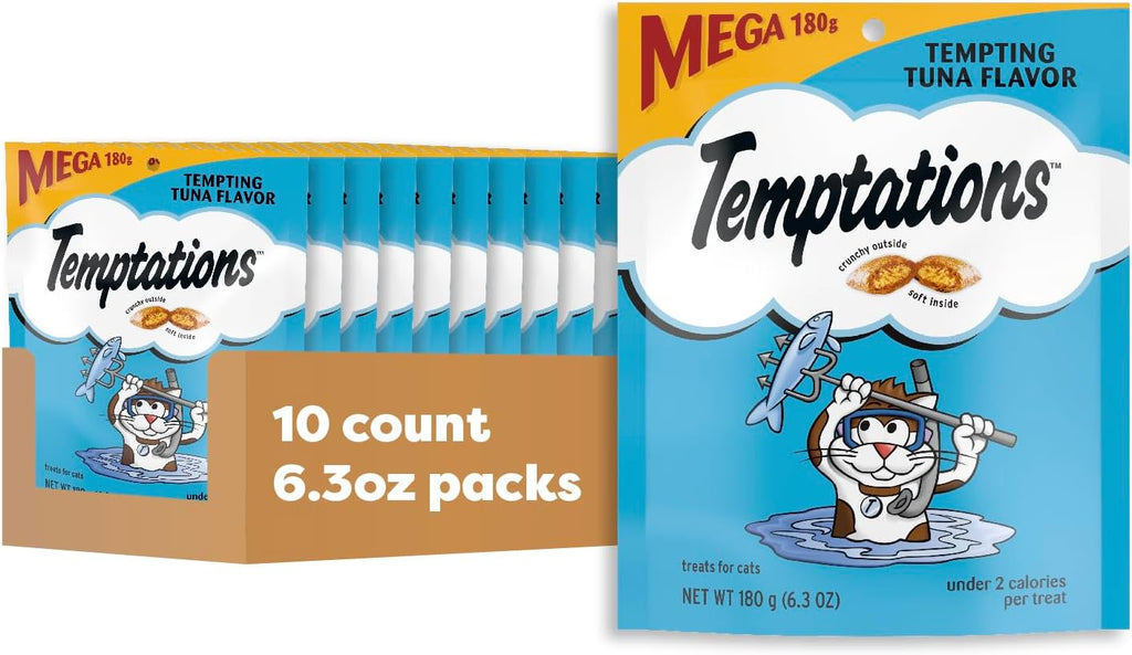Temptations Cat Treats Classic Crunchy and Soft Cat Treats, Tempting Tuna Flavor, 16 oz. Tub - Image 14