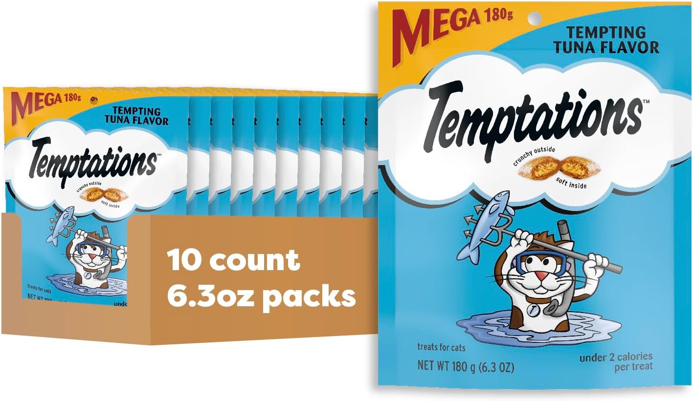 Temptations Cat Treats Classic Crunchy and Soft Cat Treats, Tempting Tuna Flavor, 16 oz. Tub - Image 14