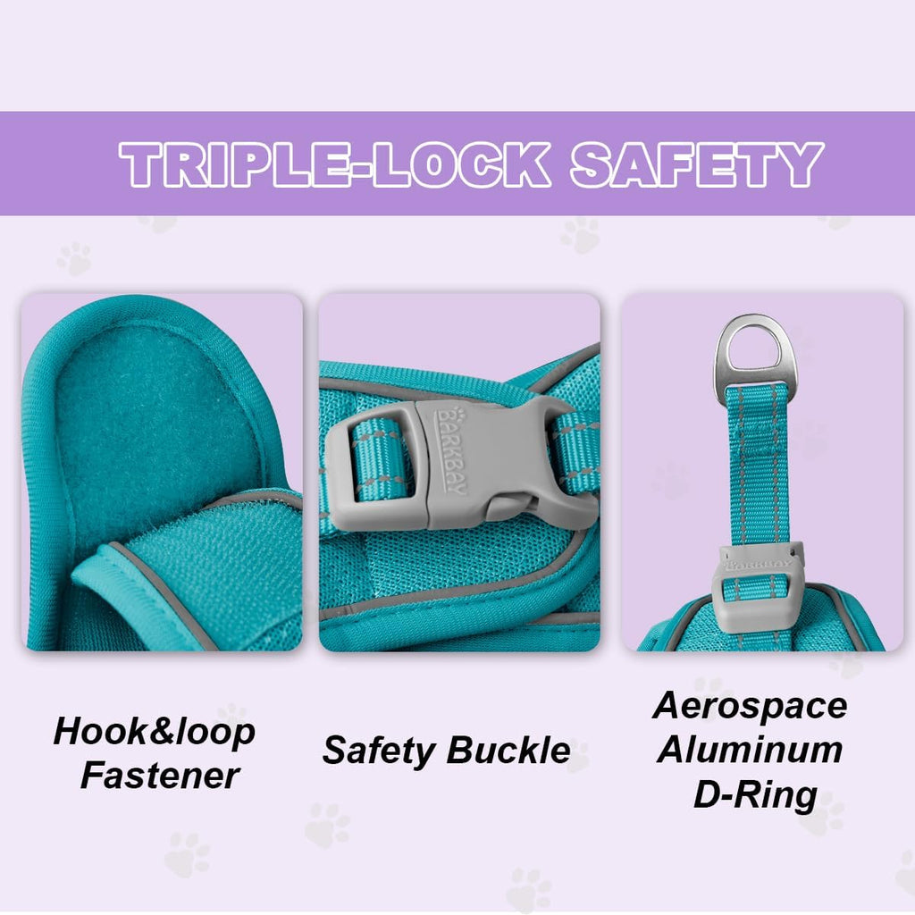 Barkbay comfortable no choke pet vest harness showing even pressure distribution across the chest.