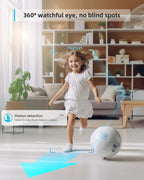 blurams 5G Indoor Cameras for Home Security, 2K Pet Camera with Phone App, 360 degrees PTZ Home Cam w/Dual-Band WiFi6, 2-Way Talk, Free Human/Sound Detection, Motion Tracking, Night Vision, Works with Alexa - Image 3
