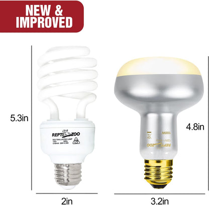 Detailed look at the 26 Watt energy saving spiral compact UVA UVB reptile light bulb.