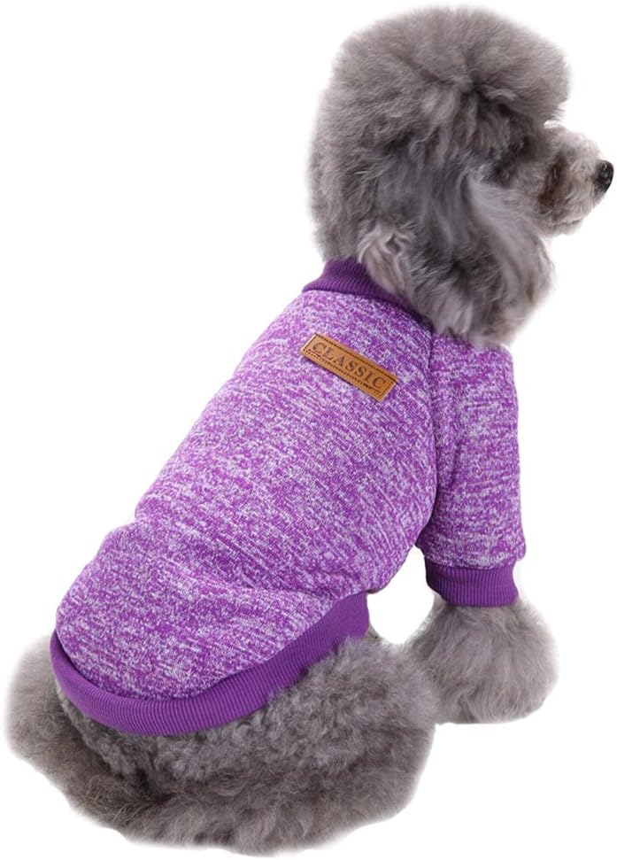 Jecikelon pink pet apparel warm soft woolen style fleece sweater