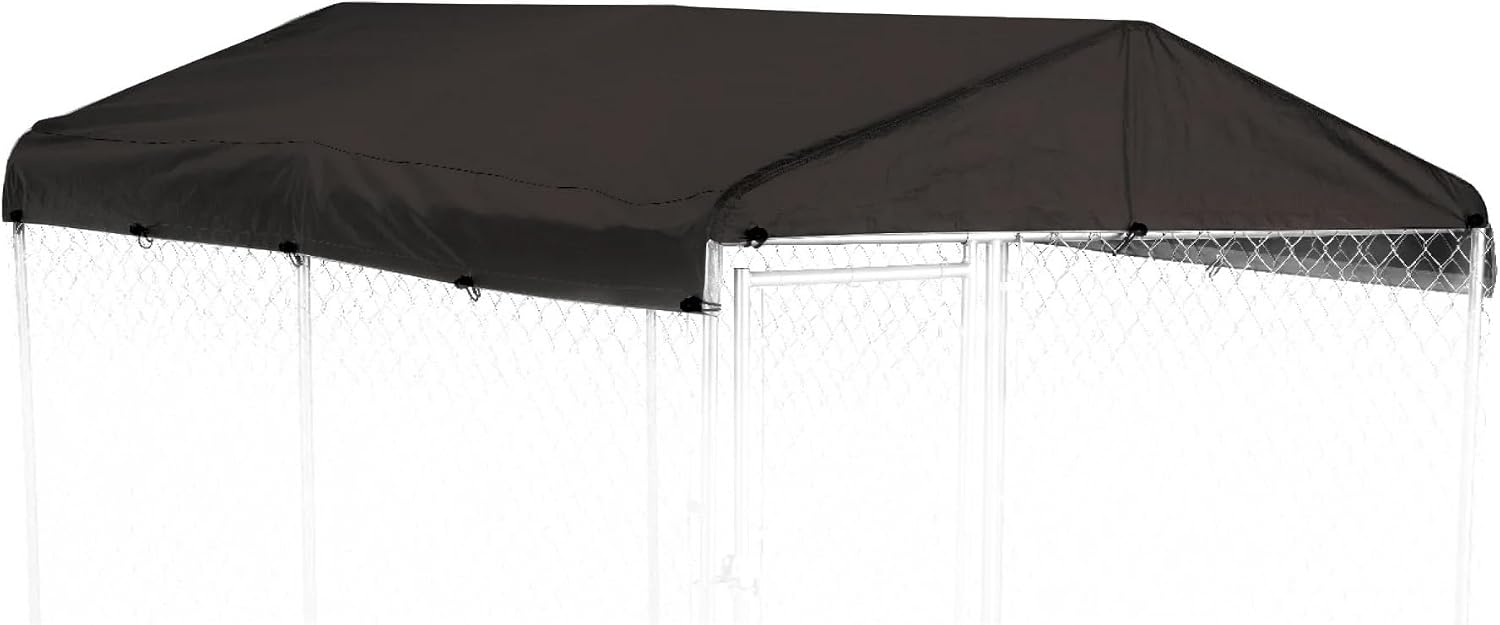 Ddeman outdoor dog kennel cover front view heavy duty waterproof pet canopy