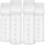 ONLYFU 4 Piece Root Comb Applicator Bottle front view showing white plastic hair oiling bottle with integrated comb cap