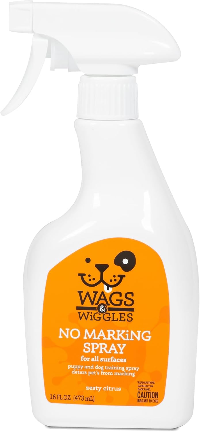 USA imported Wags and Wiggles dog marking deterrent spray