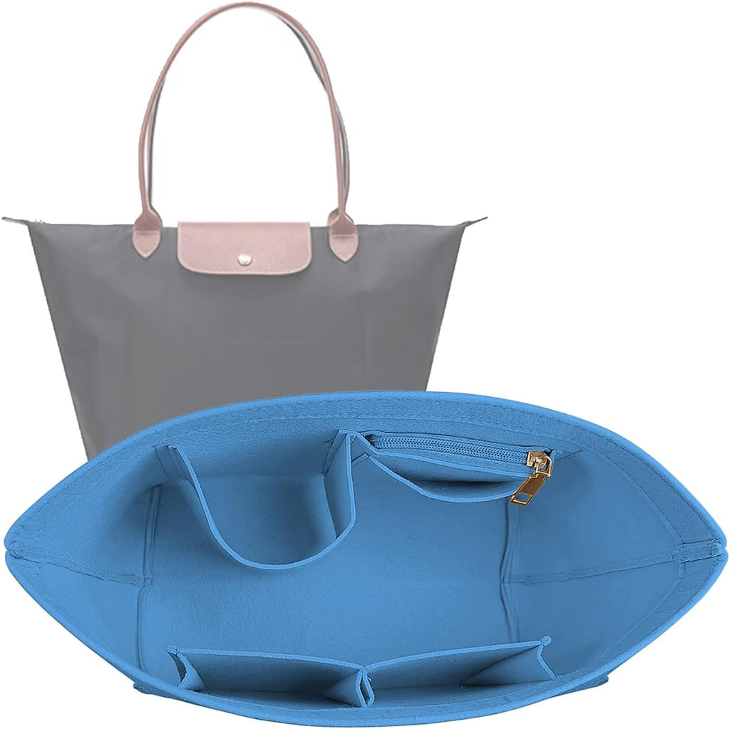Lckaey large beige organizer showing the dedicated water bottle compartment