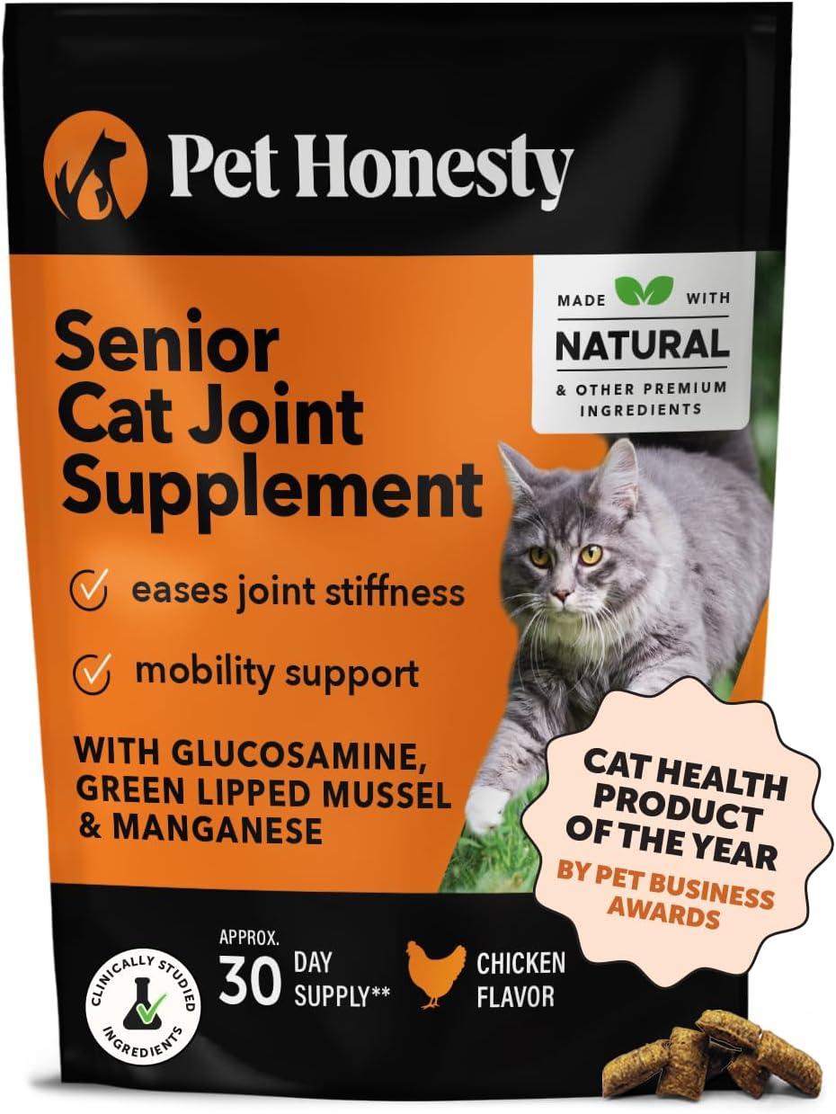 Senior Cat Joint Supplement Crunchy Creamy Hip + Joint for Cats - Ease Mobility Stiffness with Glucosamine Chondroitin, Green Lipped Mussel, Flexibility + Joint Support Chews (30-Day Supply) - Image 11
