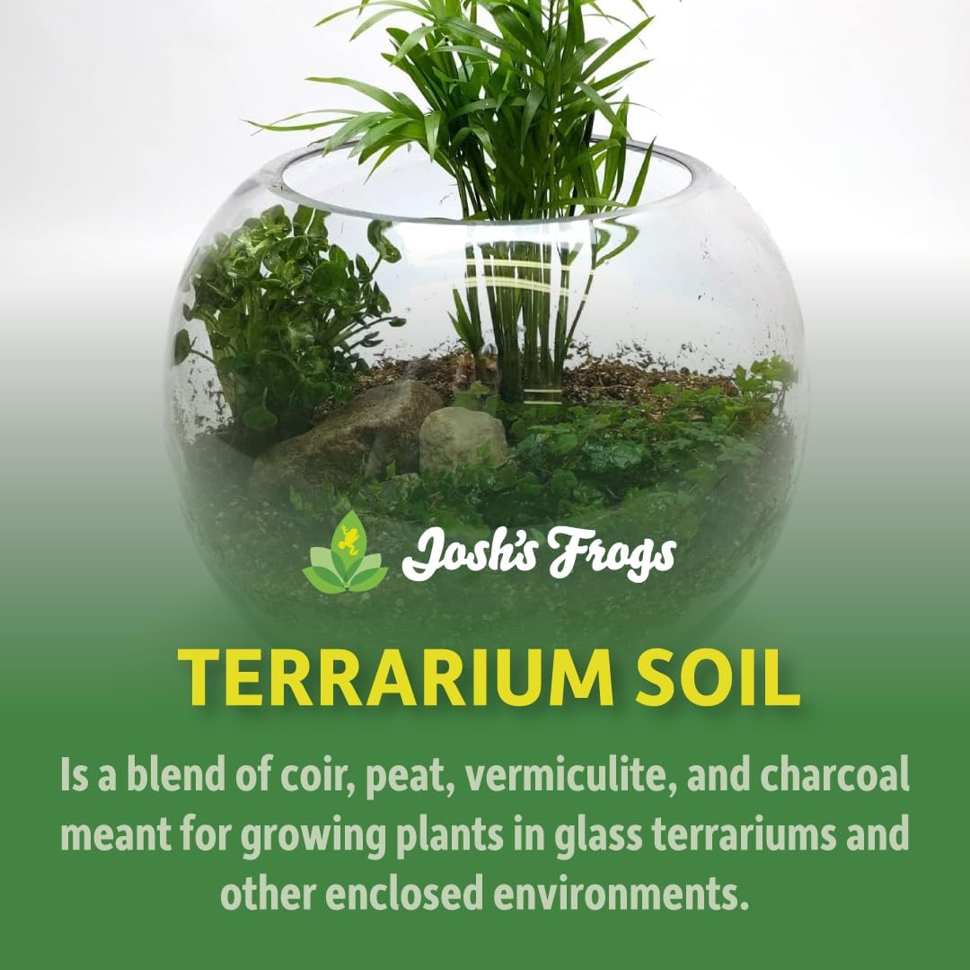 Close up of Josh's Frogs terrarium soil texture and components