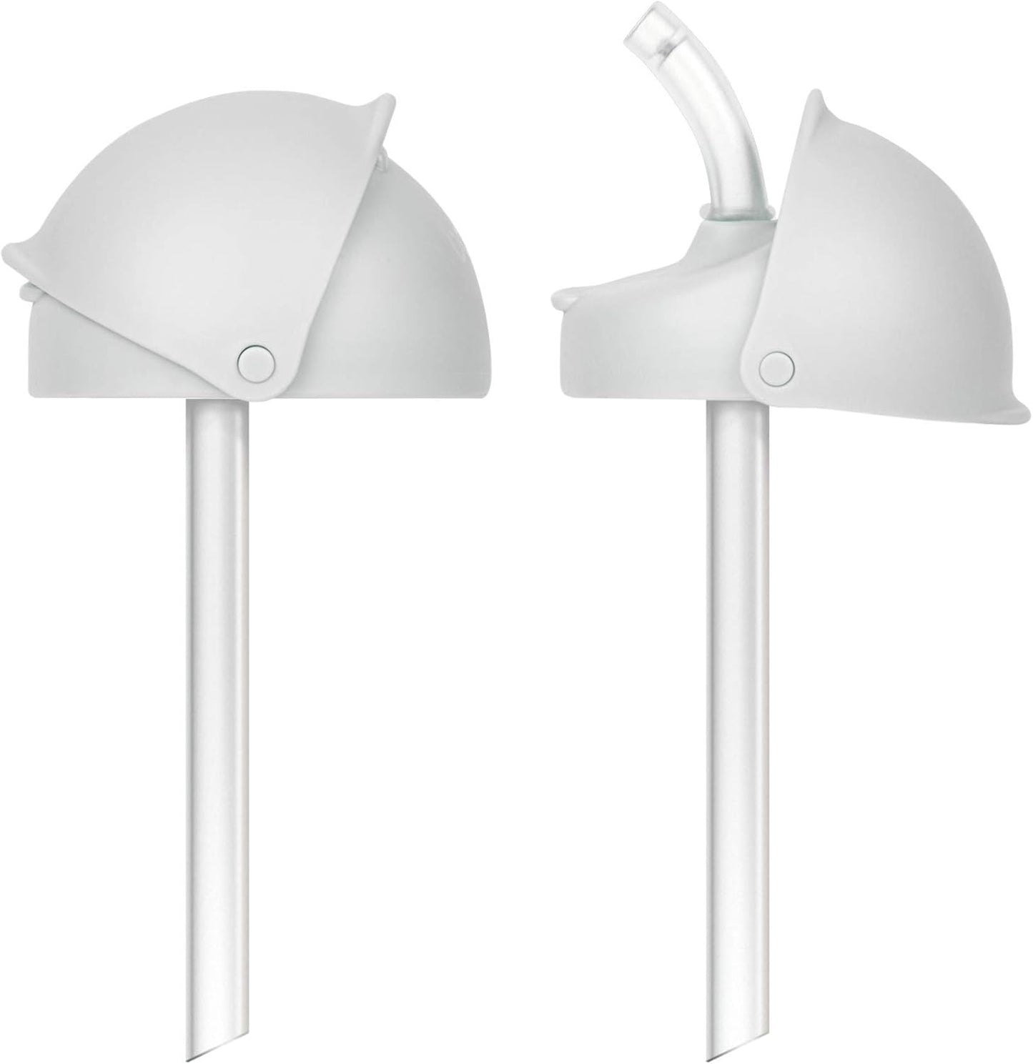 Boon Nursh Silicone Straw Sippy Cup Lid front view white conversion top pack