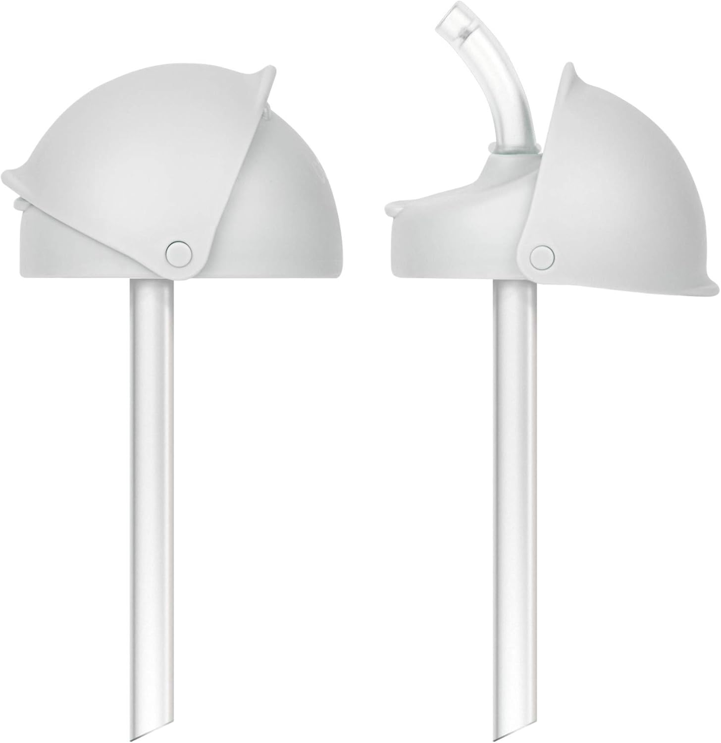 Boon Nursh Silicone Straw Sippy Cup Lid front view white conversion top pack