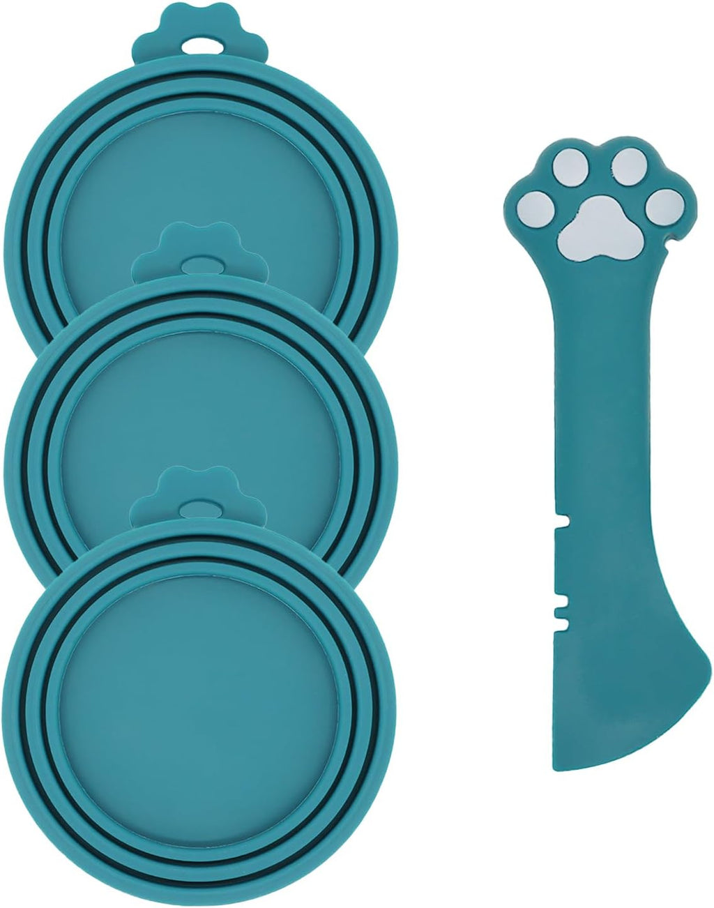 3 Pcs Pet Food Can Lids & One Can Spoon | Cute Paw Shape Opener Spatula Cat Wet Food Spoon | Universal BPA Free Silicone Covers for Dog Cat Cans(Pink) - Image 13