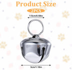 Xthrotsenk silver puppy collar bell pendant accessories close up view