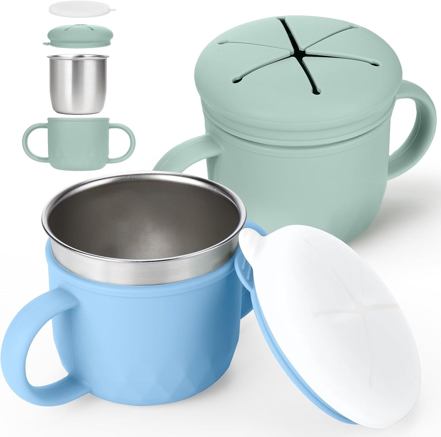 Mity Rain stainless steel snack containers 2-pack front view