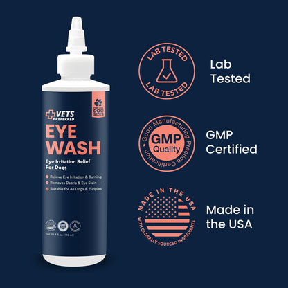 Soothing dog eye drops rinse for runny and irritated eyes