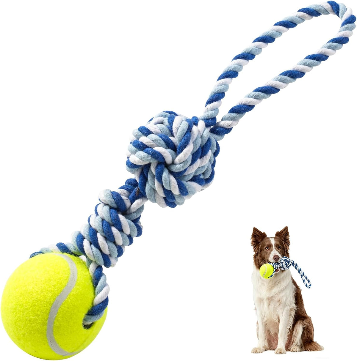 Erhalithegro interactive tug of war rope toy front view for small dogs