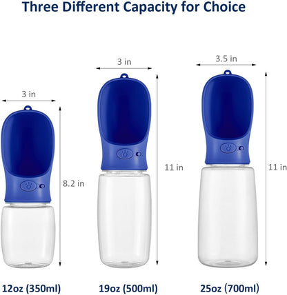 Leash-attached WePet non-spill pet hydration flask for hiking