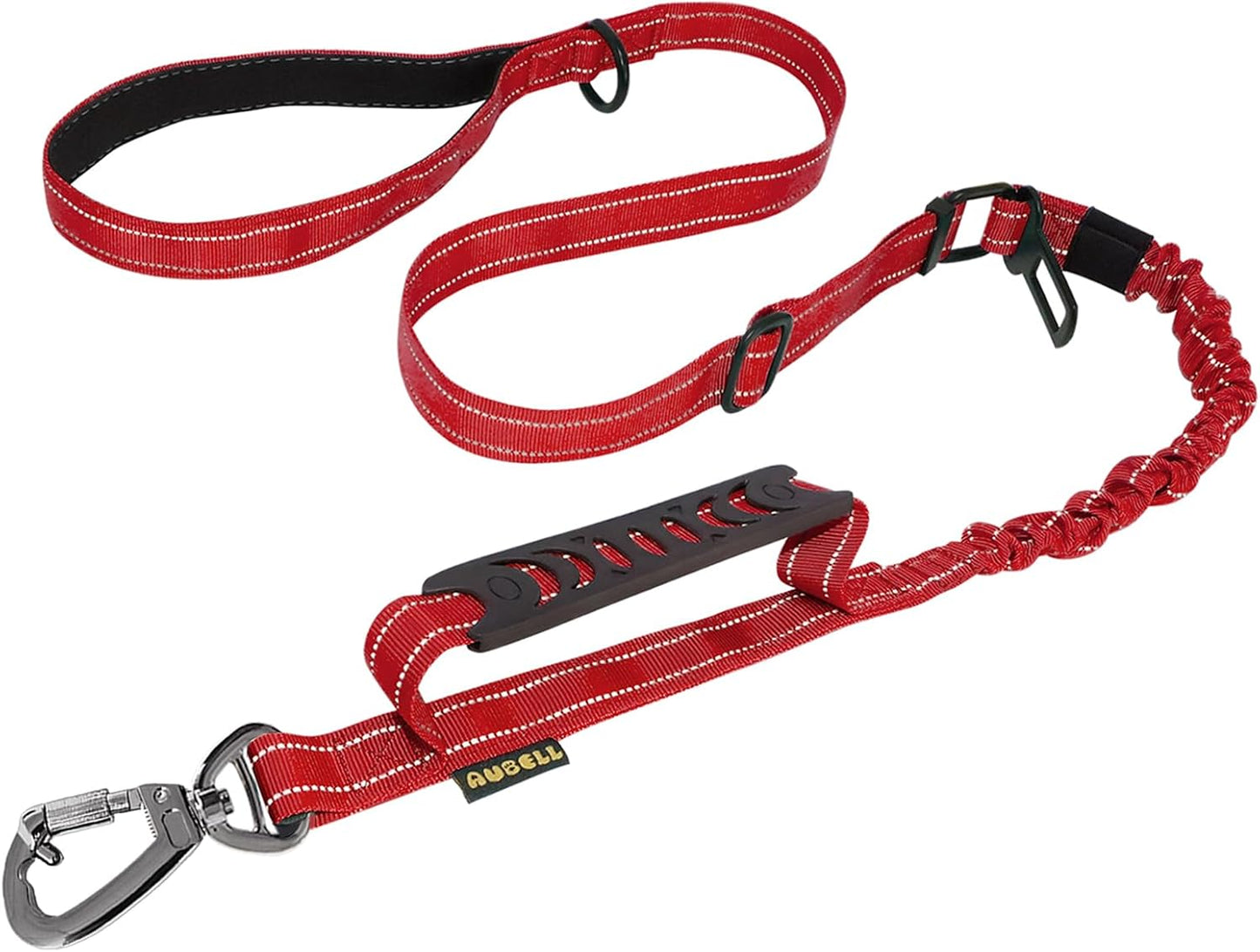 AUBELL Tactical Dog Leash Heavy Duty,4-6ft Reflective Strong No Pull Bungee Leash for Medium Large Dogs with Comfortable Padded Double Handle,Car Seat Belt,360 Degree Rotating Carabiner,Pink - Image 9