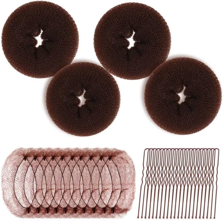 Teenitor Hair Bun Maker Kit featuring brown donut shapers and bobby pins