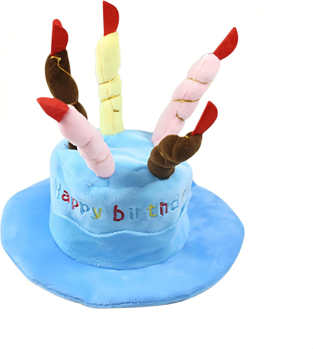 Cute Pet Party Hat for Dogs&Cats - Soft Fluffy Birthday Cap with 5 Color Candles (Blue), Adjustable Strap for Halloween,Costume&Photo Shoots,Fits Small to Large Pets,Washable&Comfortable (Blue) - Image 9