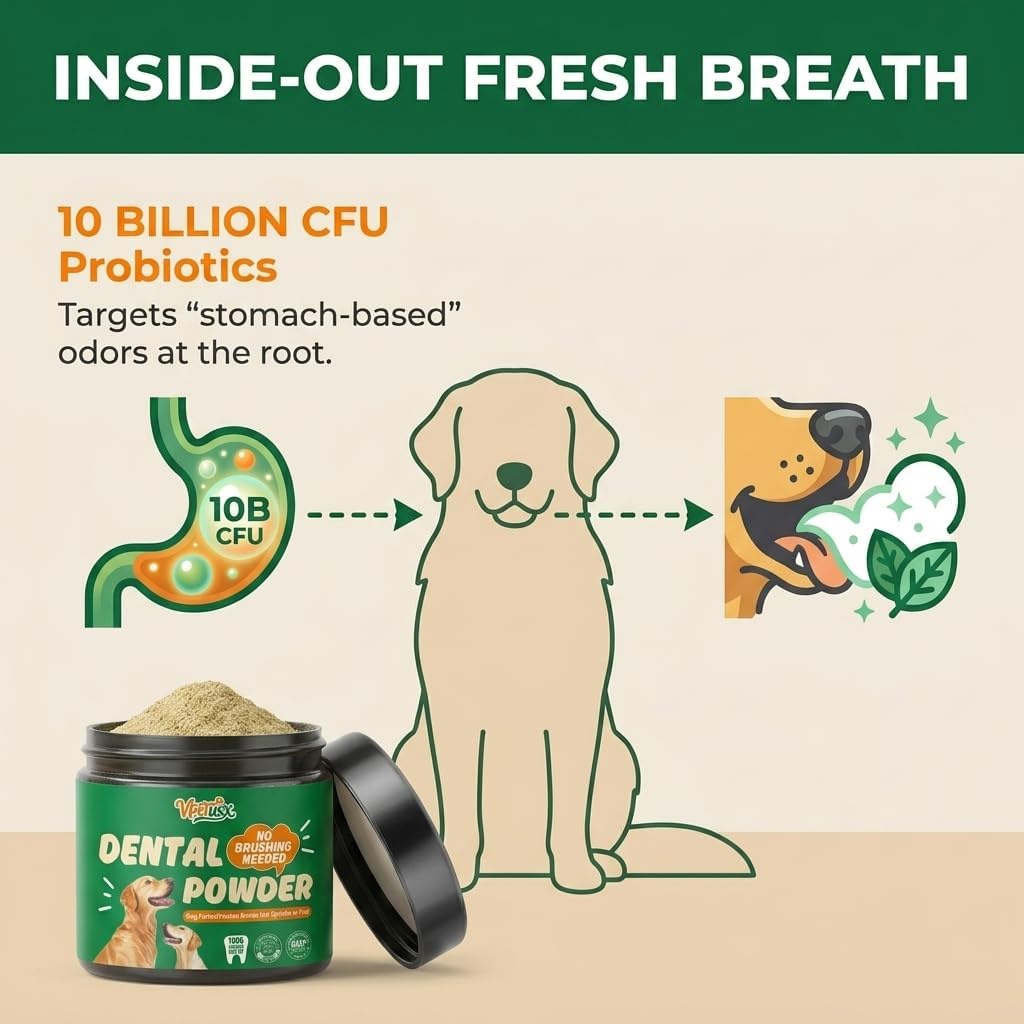 Vpetusx 8 in 1 dog dental powder nutritional facts label