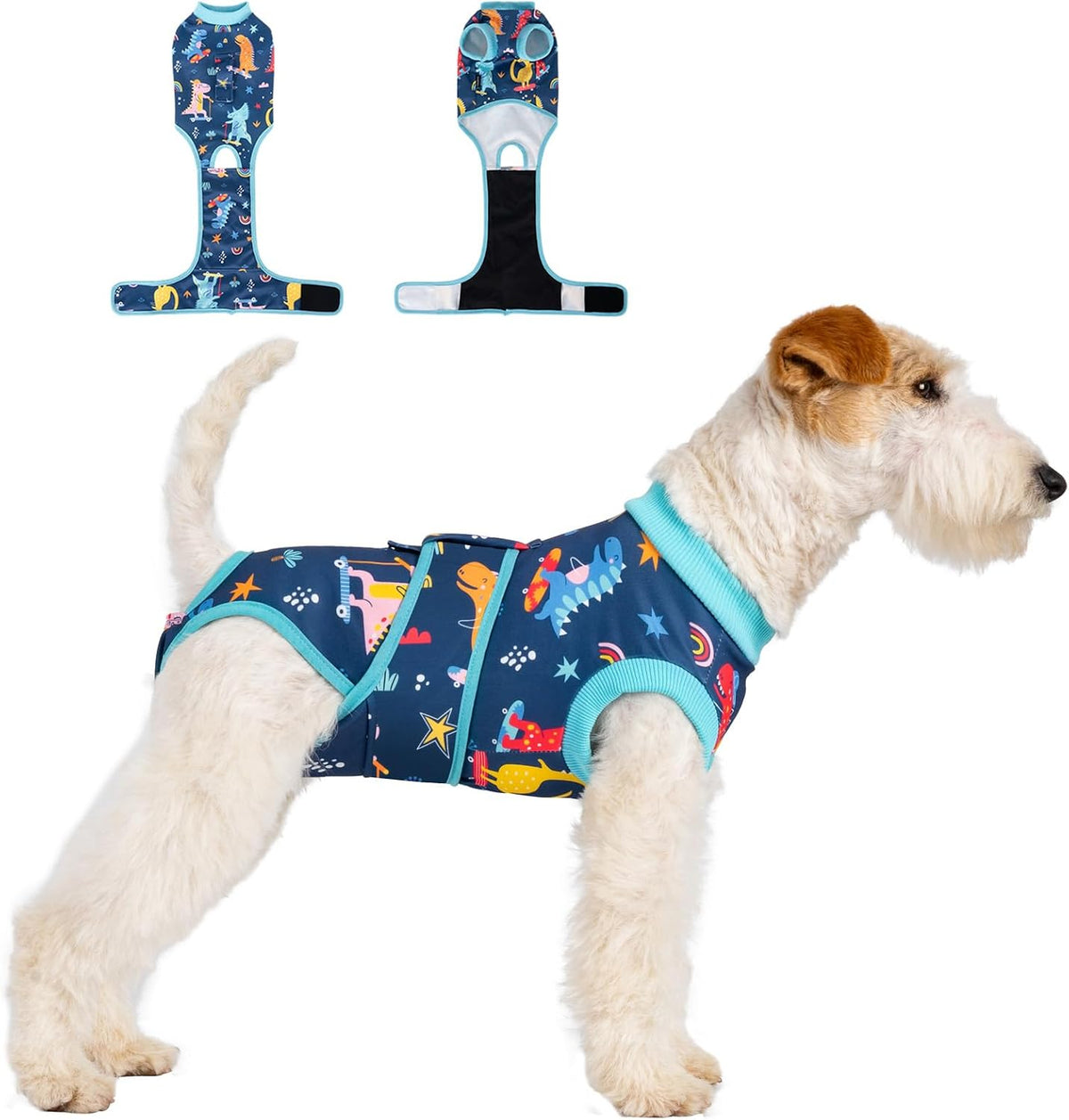 Dog Surgery Recovery Suit,Female Male Dog Onesie for Spay Neuter,Substitute E-Collar & Cone,Anti-Licking Breathable Onesie for Small Medium Large Dogs,Dinosaur S - Image 10