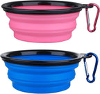 Dog Bowl Pet Collapsible Bowls, 2 Pack for Cats Dogs, Portable Pet Feeding Watering Dish for Walking Parking Traveling with 2 Carabiners (Small, Blue+Green) - Image 13