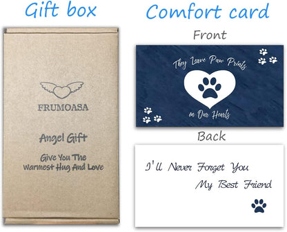 FRUMOASA cat angel figurine displaying the double sided sympathy message card