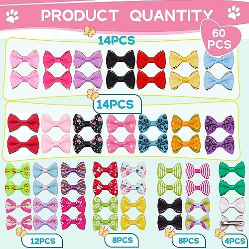 Small dog wearing a cute handmade ribbon hair bow