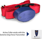 Extreme Dog Fence replacement pet collar highlighting the rubber comfort covers designed for irritation prevention.