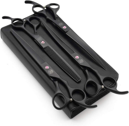 Moontay Professional 7.0" Dog Grooming Scissors Set, 4-pieces Straight, Upward Curved, Downward Curved, Thinning/Blending Shears for Dog, Cat and Pets, JP Stainless Steel, Purple - Image 12