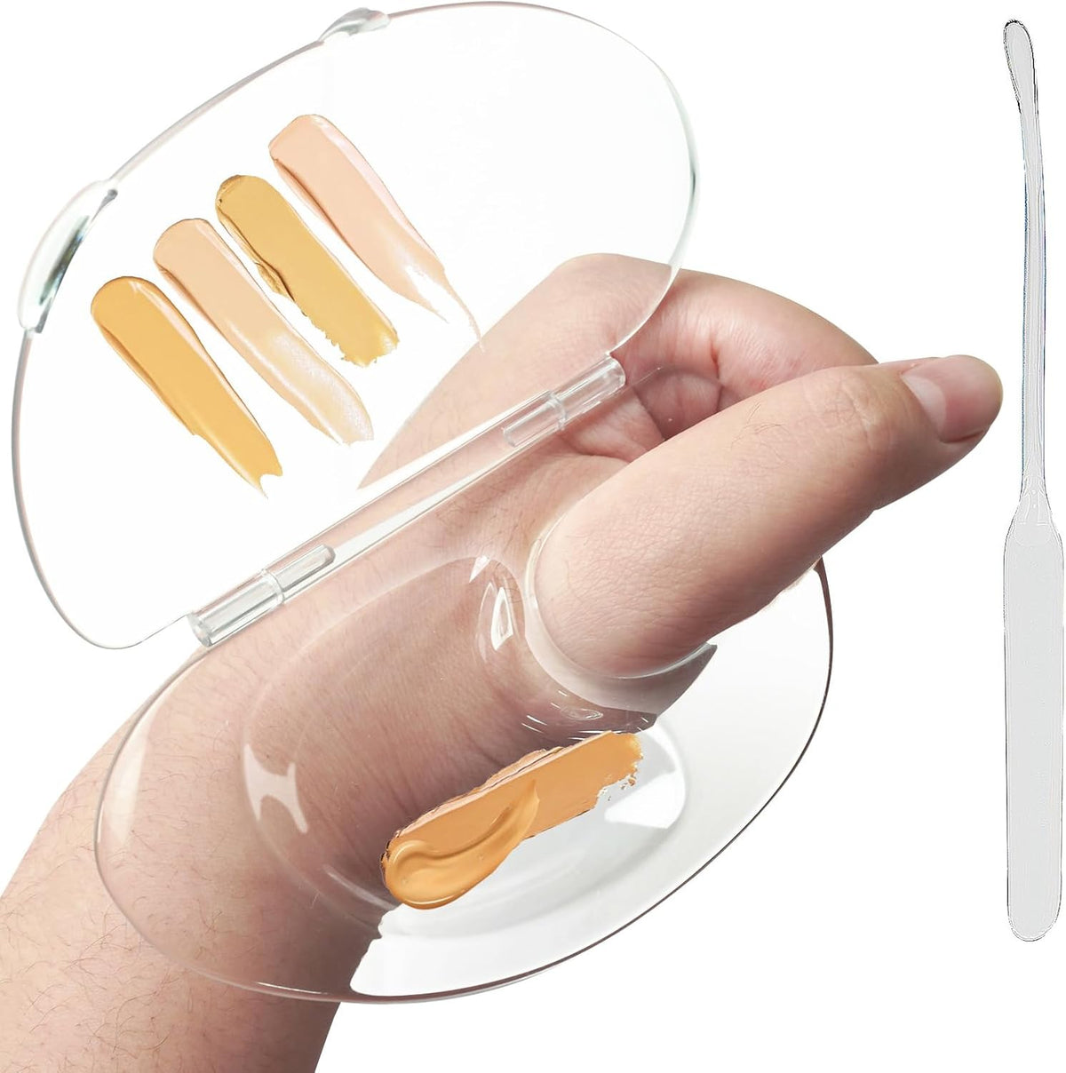 Getpuchra makeup mixing palette front view showing transparent acrylic tray.