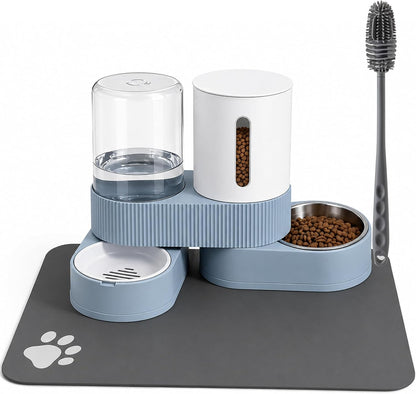 Authentic WyfKyd imported dual pet feeding station placed in a kitchen corner