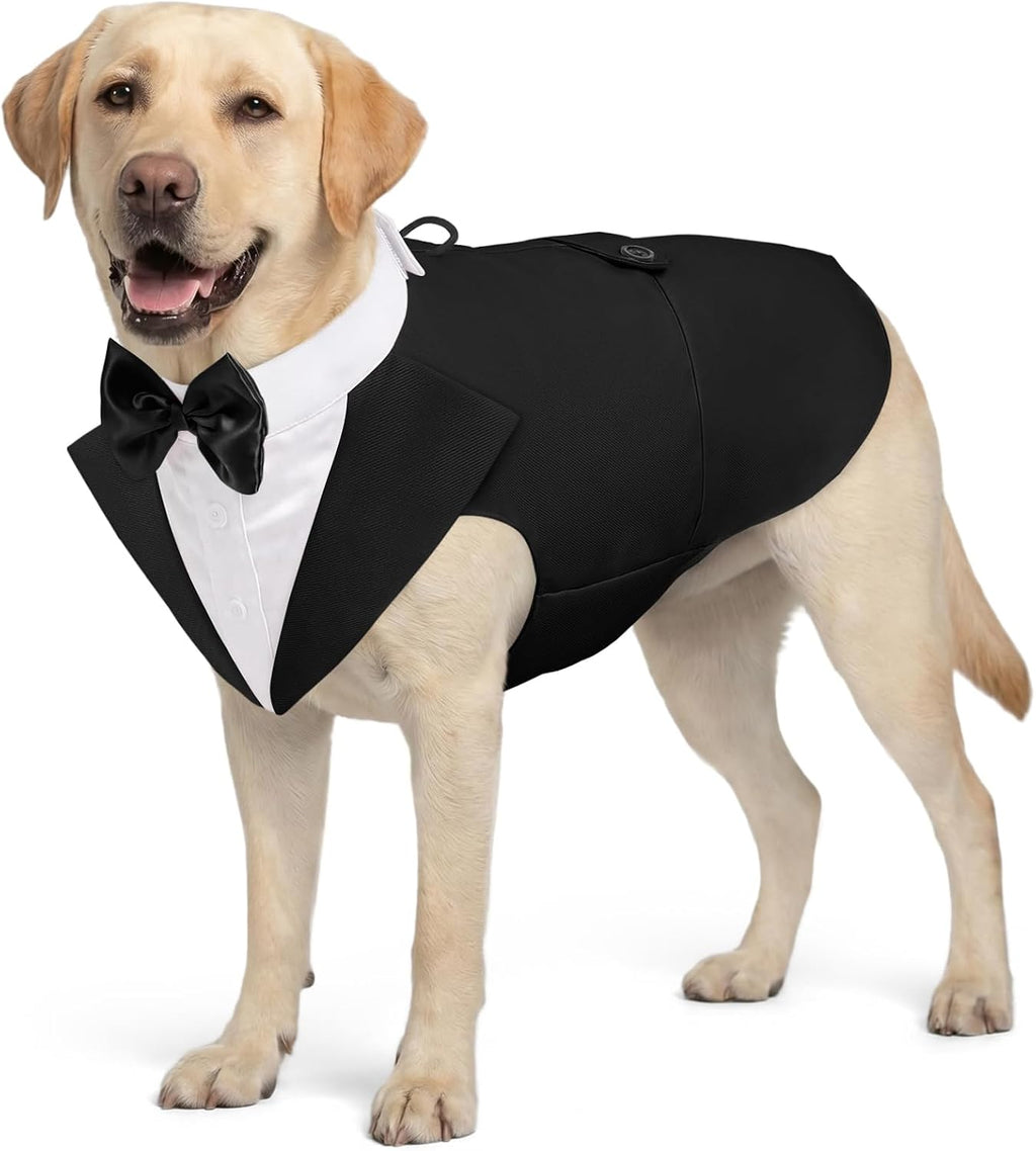 AOFITEE Dog Tuxedo Formal Dog Suit and Bandana Set, Gentle Dogs Wedding Party Suit Bow Tie Shirt, Tuxedo for Small Dogs Costume Outfit with Detachable Bowtie Collar for Christmas Halloween Dress Up - Image 12