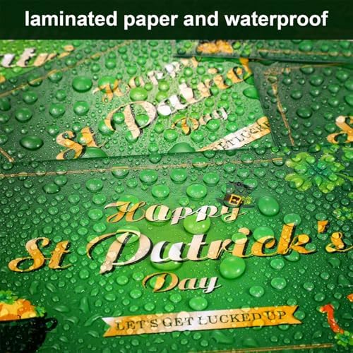 St. Patrick's Day party activity cards showing winning clover design