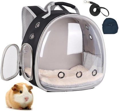 Portable Small Animal Backpack Travel Breathable Pet Carrier Bag Cages for Guinea Pig, Rabbit, Bearded Dragon, Squirrel, Tortoise, Bird, Lizard, Sugar Glider - Image 10