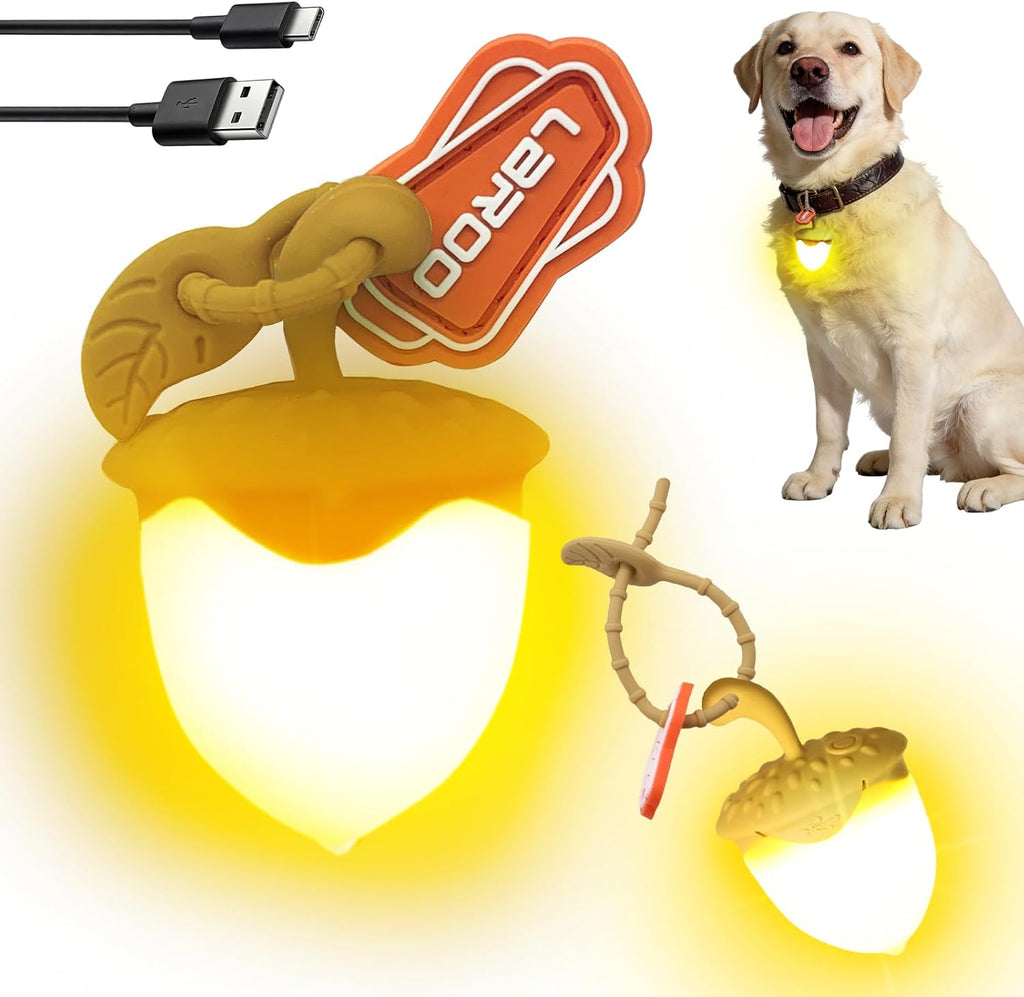 LaRoo Dog Lights for Night Walking, LED Dogs Collar Lights for Nighttime Clip On Light up Dog Collar Pet Camping Essentials Orange - Image 11